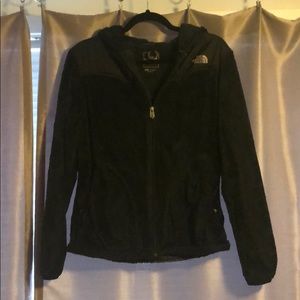 NORTH FACE Black Zip Up Hooded Jacket.